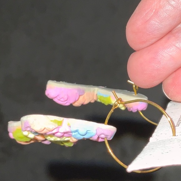 Clay Collective Co Floral Butterfly Earrings Lightweight Spring Colors - Picture 8 of 11